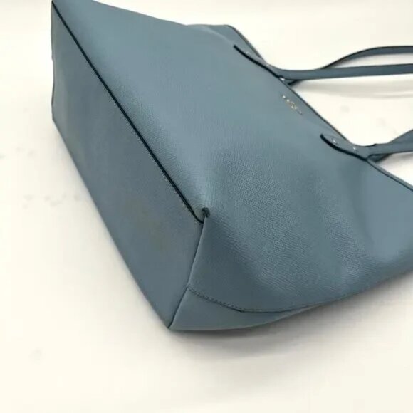 COACH Leather City Tote, Baby Blue Cross Grain Leather Tote GUC - Picture 12 of 16